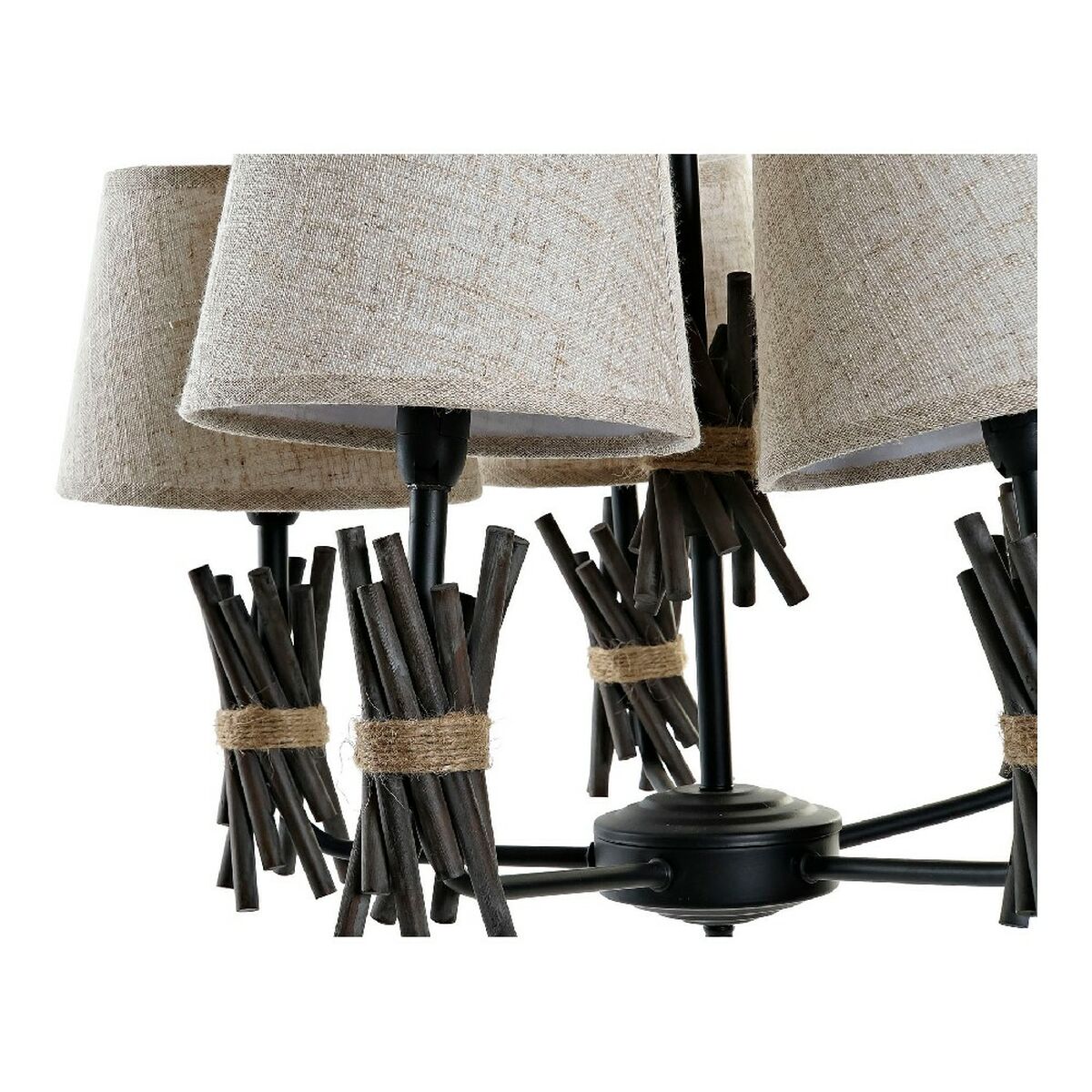 Loftslampe DKD Home Decor Polyester Metal (55 x 55 x 100 cm)